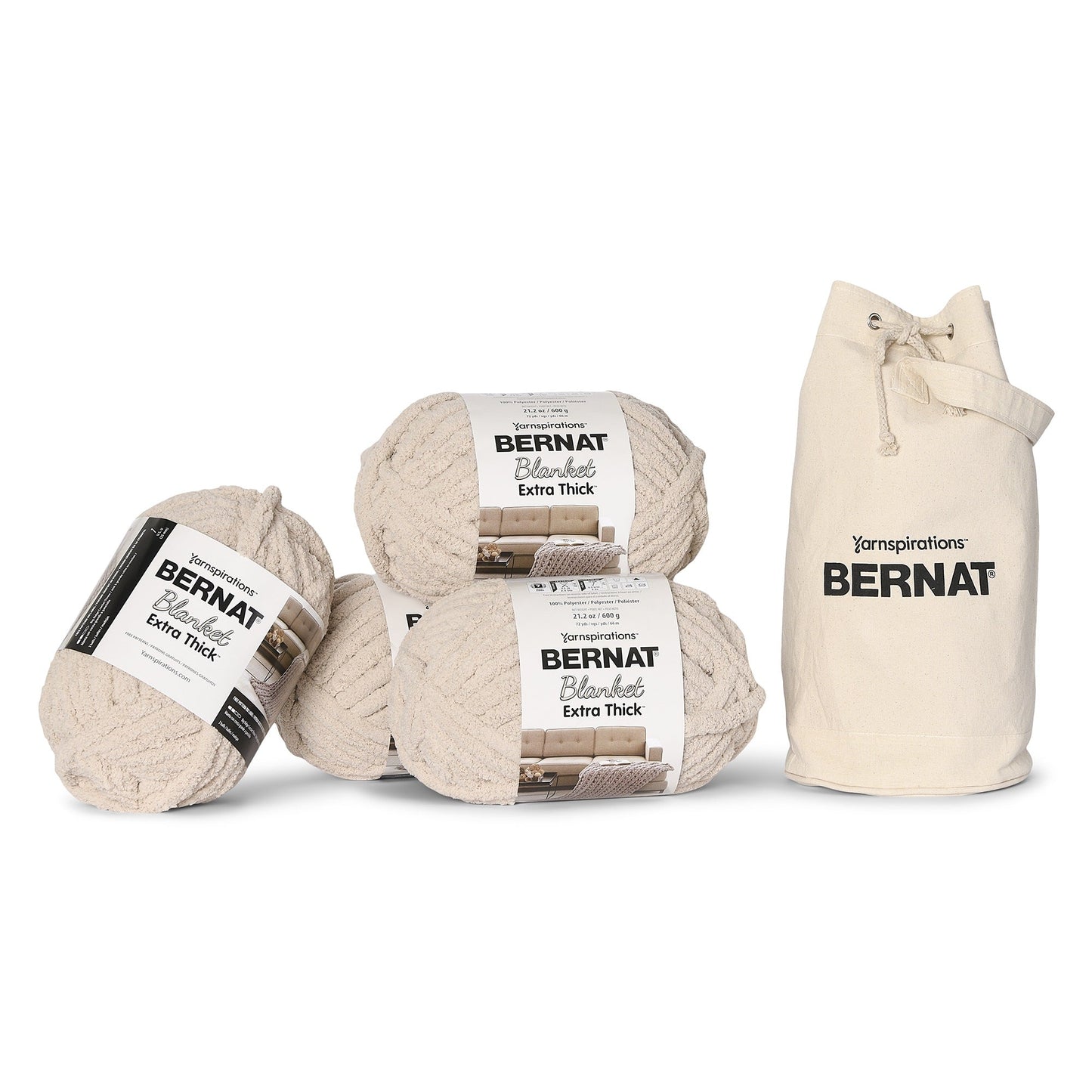 Bernat Blanket Extra Thick Value Pack with Canvas Bag